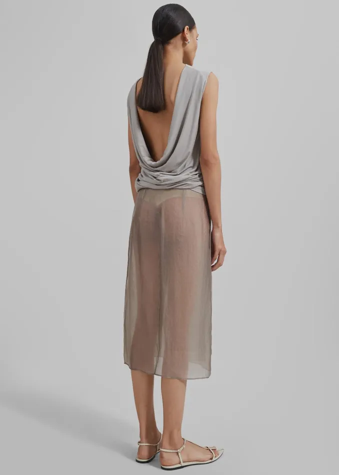 Women Tia Sheer Layered Skirt 8211 Beige The Frankie Shop Bottoms