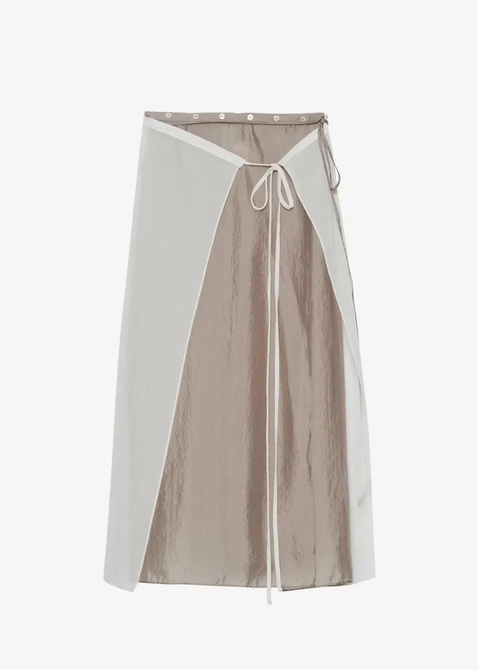 Women Tia Sheer Layered Skirt 8211 Beige The Frankie Shop Bottoms