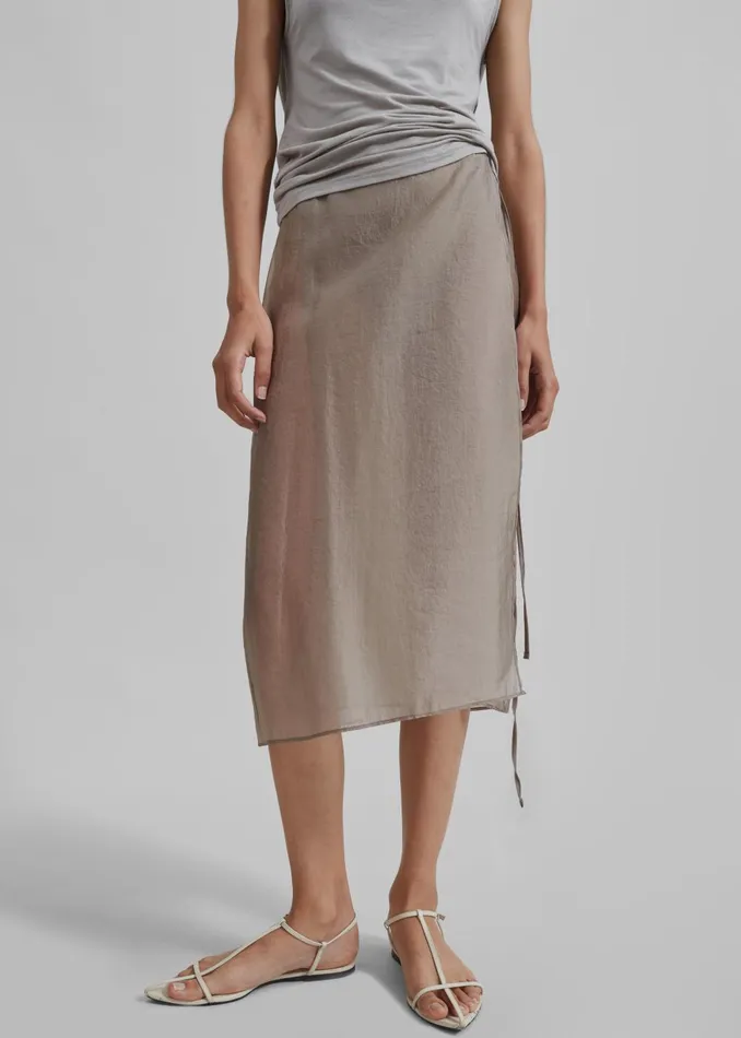 Women Tia Sheer Layered Skirt 8211 Beige The Frankie Shop Bottoms