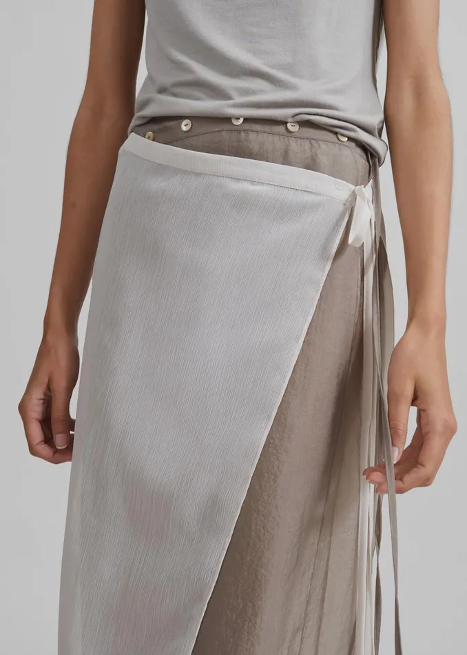Women Tia Sheer Layered Skirt 8211 Beige The Frankie Shop Bottoms