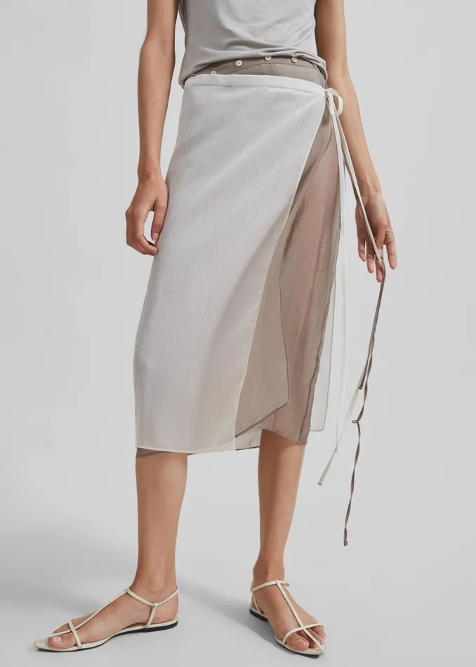 Women Tia Sheer Layered Skirt 8211 Beige The Frankie Shop Bottoms