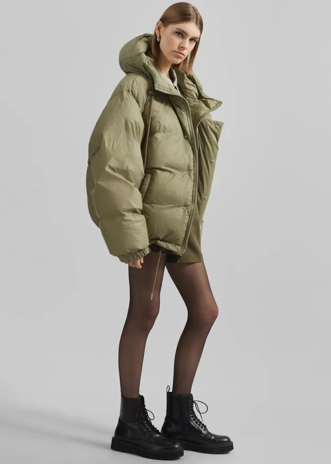 Women Timra Puffer Jacket 8211 Khaki The Frankie Shop Outerwear