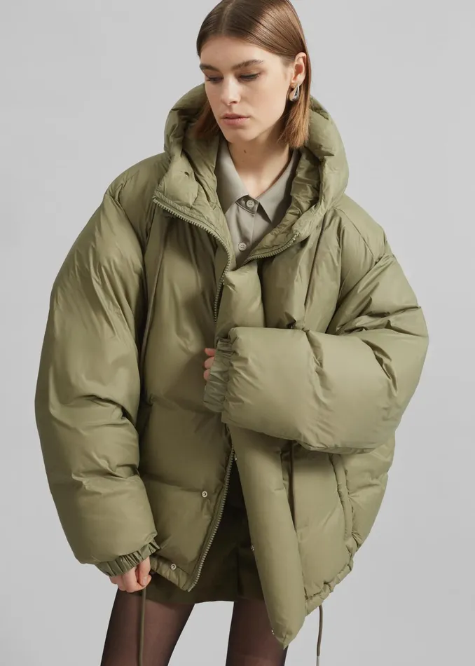 Women Timra Puffer Jacket 8211 Khaki The Frankie Shop Outerwear