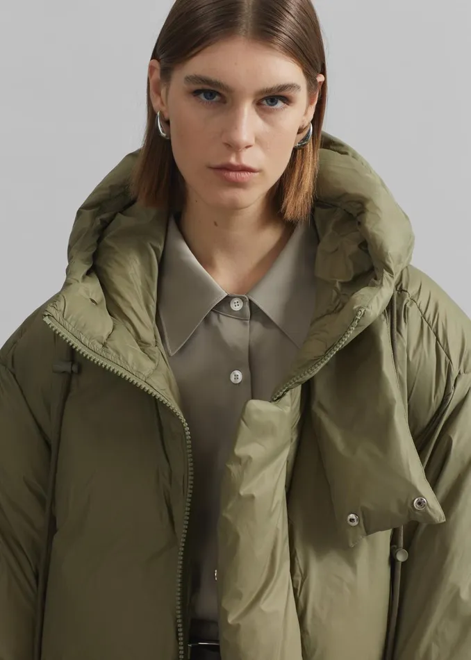 Women Timra Puffer Jacket 8211 Khaki The Frankie Shop Outerwear