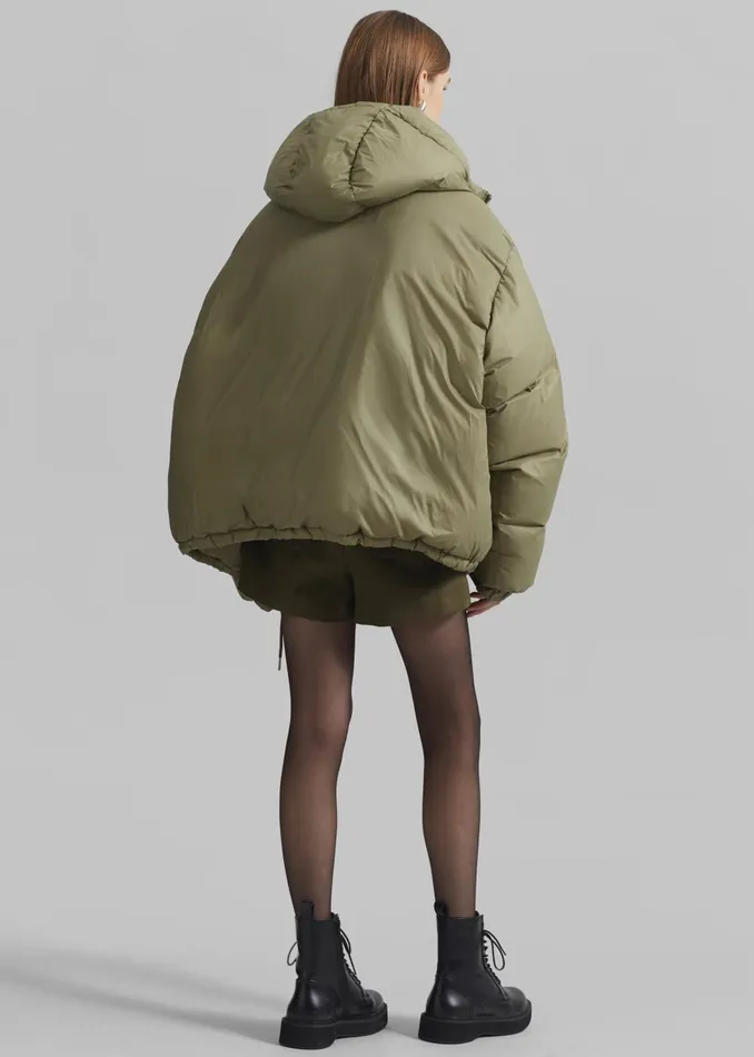 Women Timra Puffer Jacket 8211 Khaki The Frankie Shop Outerwear