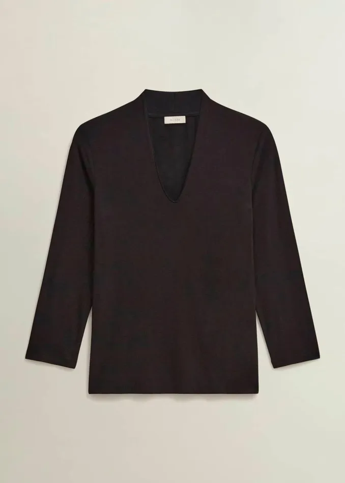 Women Tops Hobbs Aimee Double Fronted Top Black