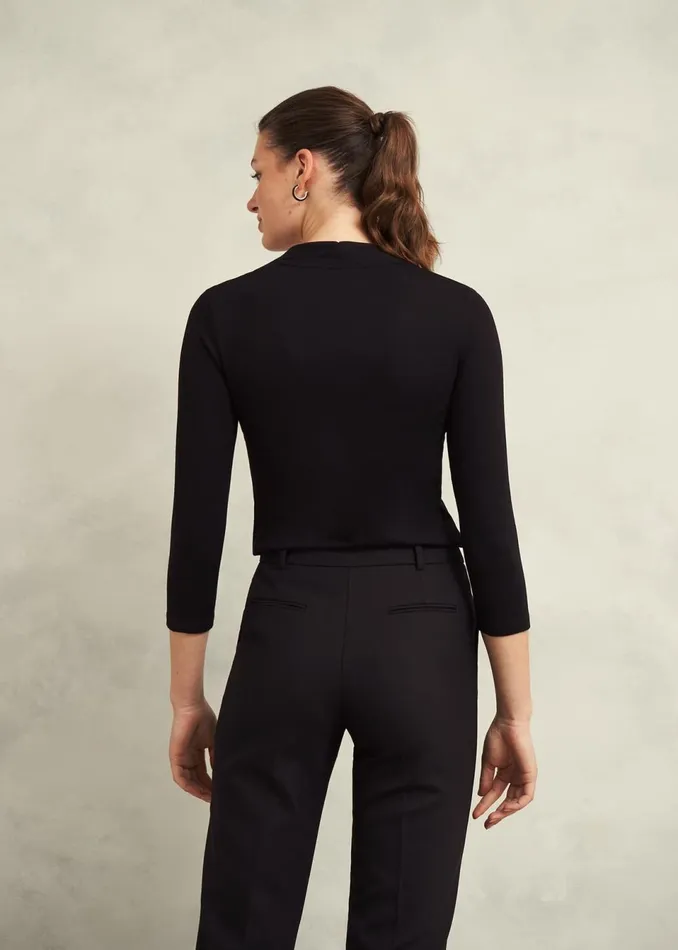 Women Tops Hobbs Aimee Double Fronted Top Black