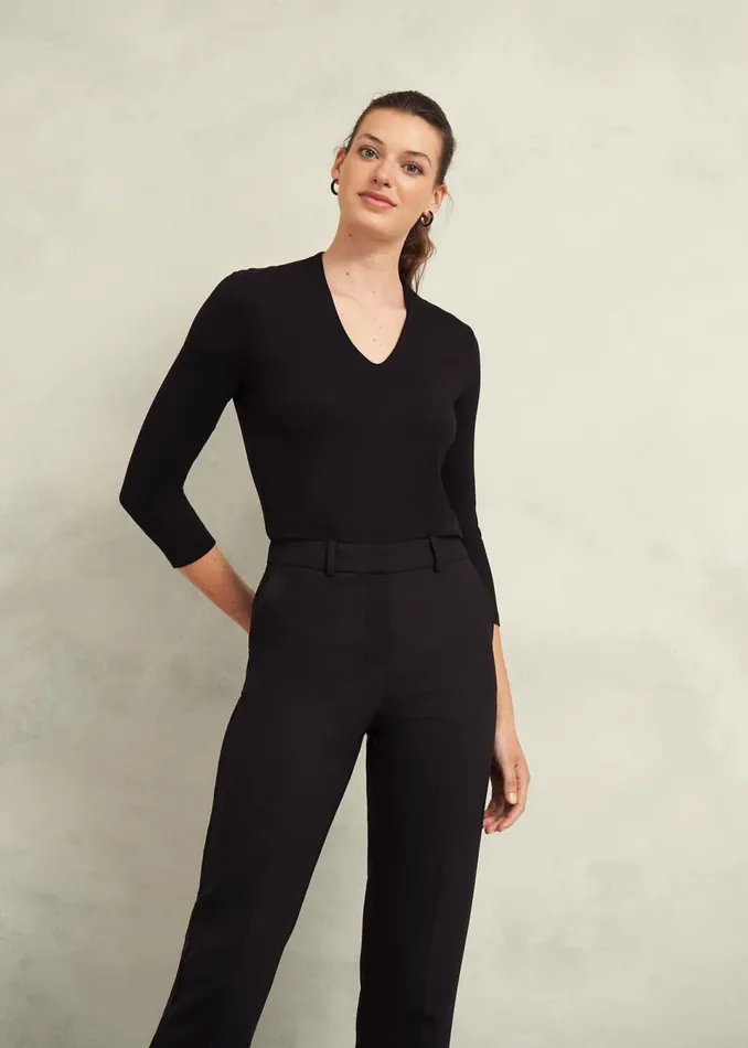 Women Tops Hobbs Aimee Double Fronted Top Black