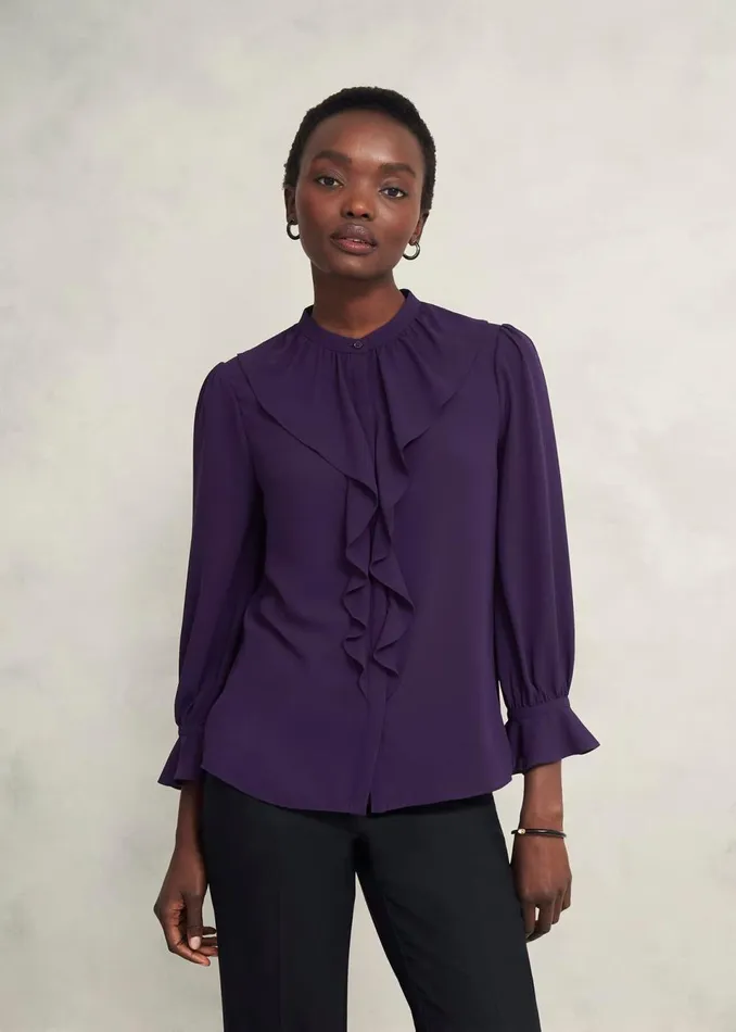Women Tops Hobbs Maribella Blouse Grape Purple