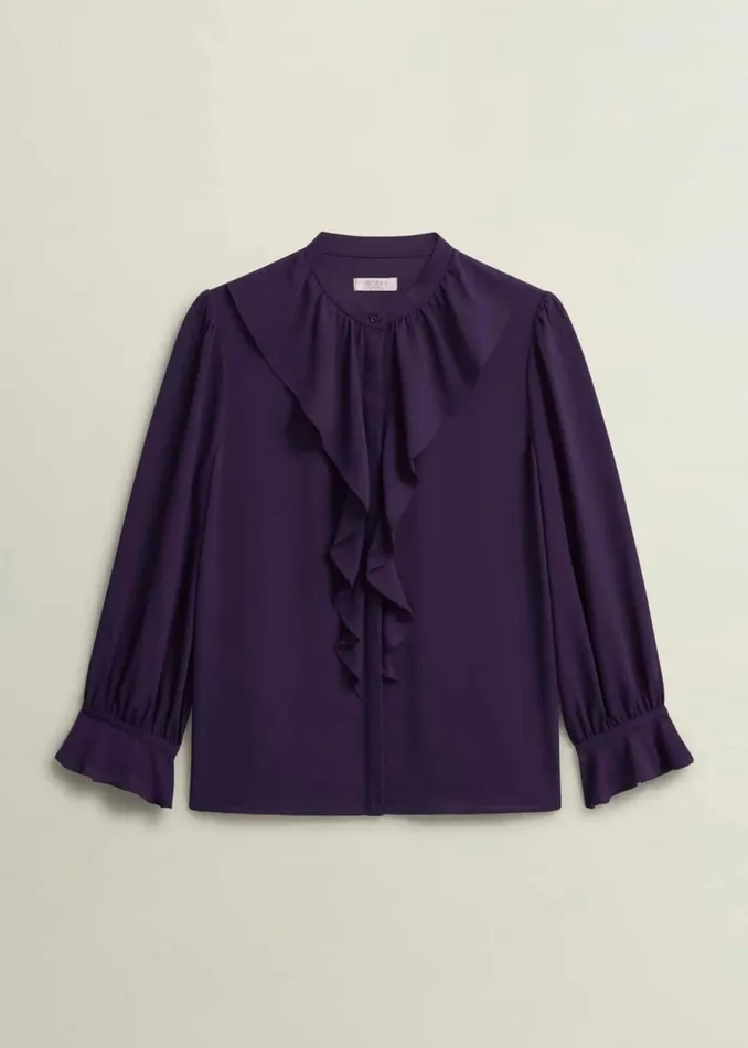 Women Tops Hobbs Maribella Blouse Grape Purple
