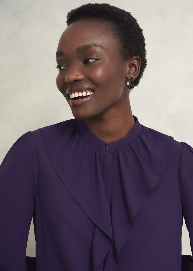 Women Tops Hobbs Maribella Blouse Grape Purple