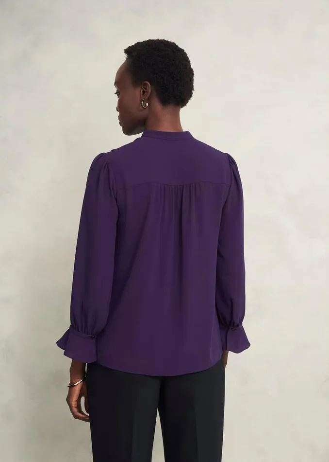 Women Tops Hobbs Maribella Blouse Grape Purple
