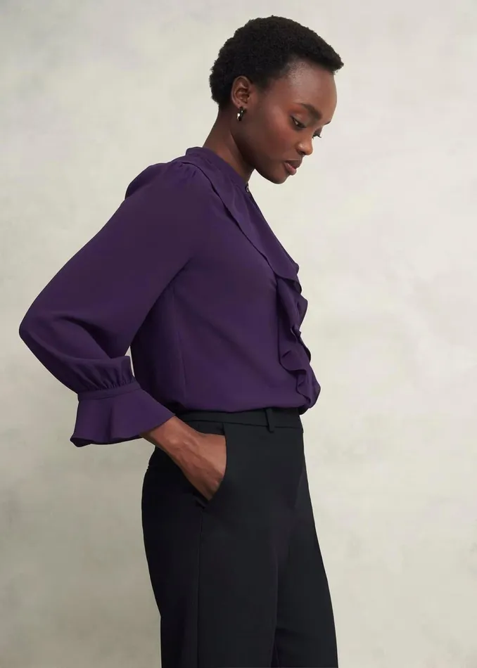 Women Tops Hobbs Maribella Blouse Grape Purple