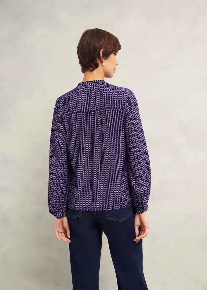 Women Tops Hobbs Mila Blouse Purple Multi