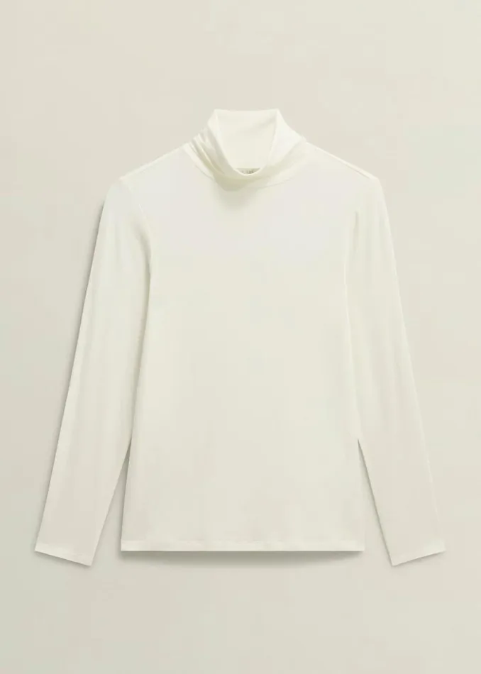 Women Tops Hobbs Mischa Roll Neck Top Hobbs Ivory