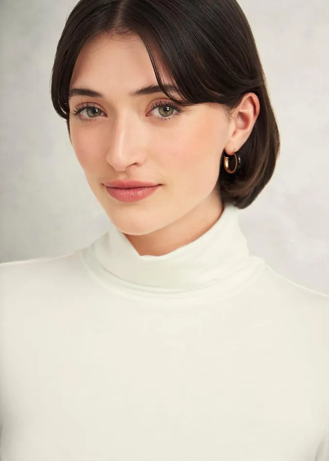 Women Tops Hobbs Mischa Roll Neck Top Hobbs Ivory