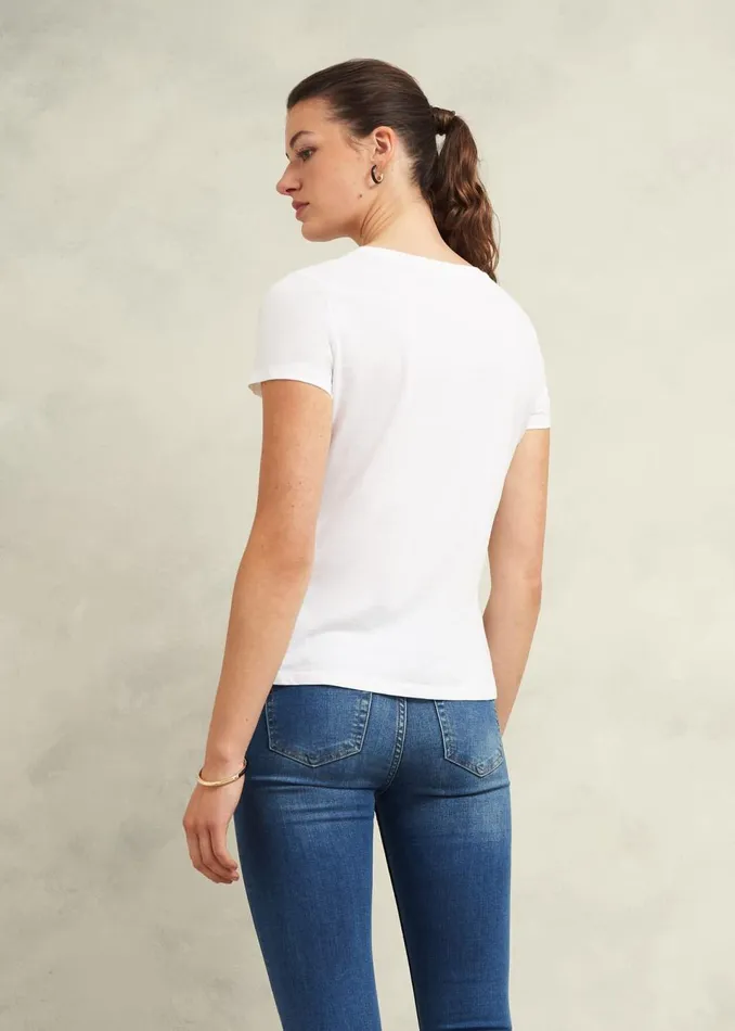 Women Tops Hobbs Pixie Cotton TShirt White