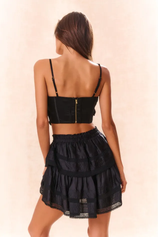 Women Tops LoveShackFancy Woodley Bow Bustier Top Black