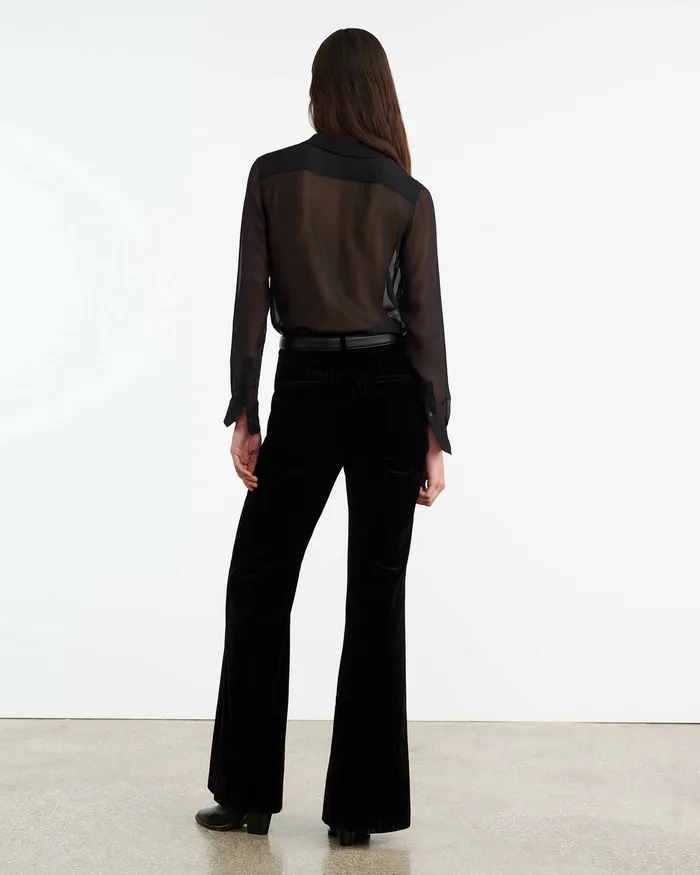 Women Tops Nili Lotan GAIA SILK SHIRT Black
