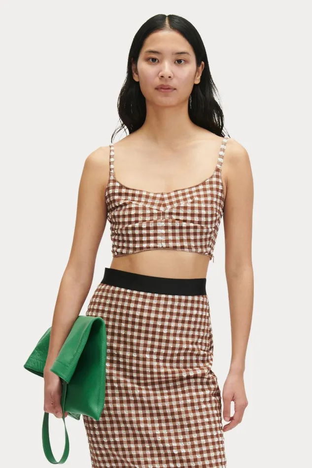 Women Tops Rachel Comey Labora Top Brown Check