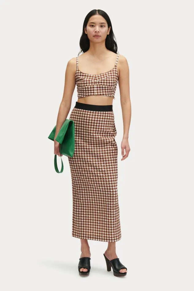Women Tops Rachel Comey Labora Top Brown Check Women Tops Rachel Comey Labora Top Brown Check