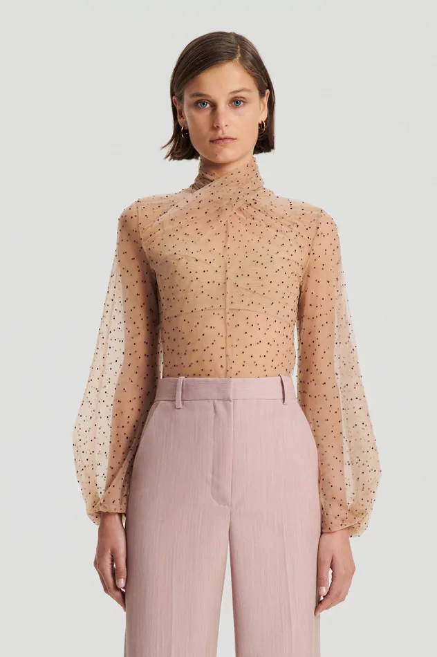 Women Tops Scanlan Theodore VELVET ORGANZA TURBAN TOP MULBERRY Women Tops Scanlan Theodore VELVET ORGANZA TURBAN TOP MULBERRY