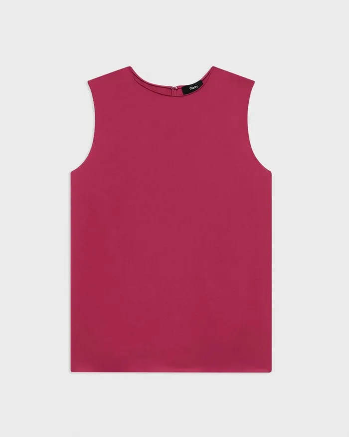 Women Tops Theory Shell Top In Silk Georgette Deep Rose