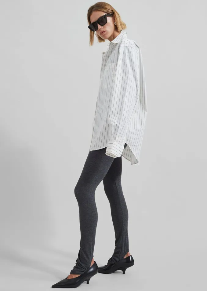 Women Toria Cotton Shirt 8211 WhiteBlack Stripe The Frankie Shop Tops