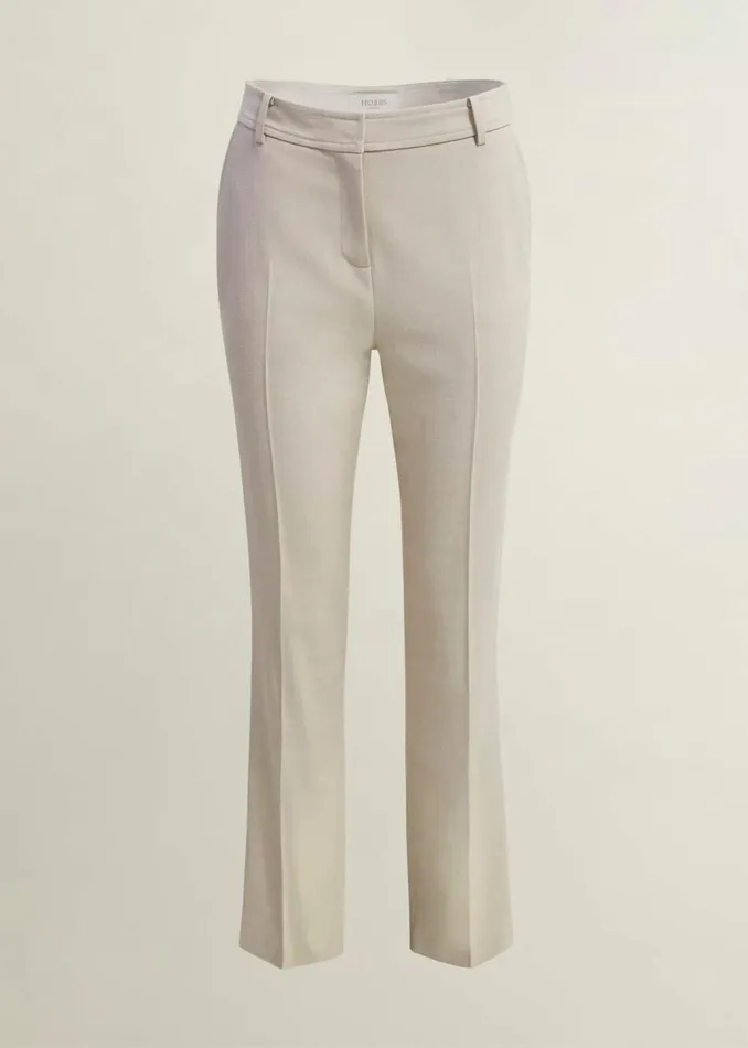 Women Trousers Hobbs Ellen Straight Trousers Buff Grey