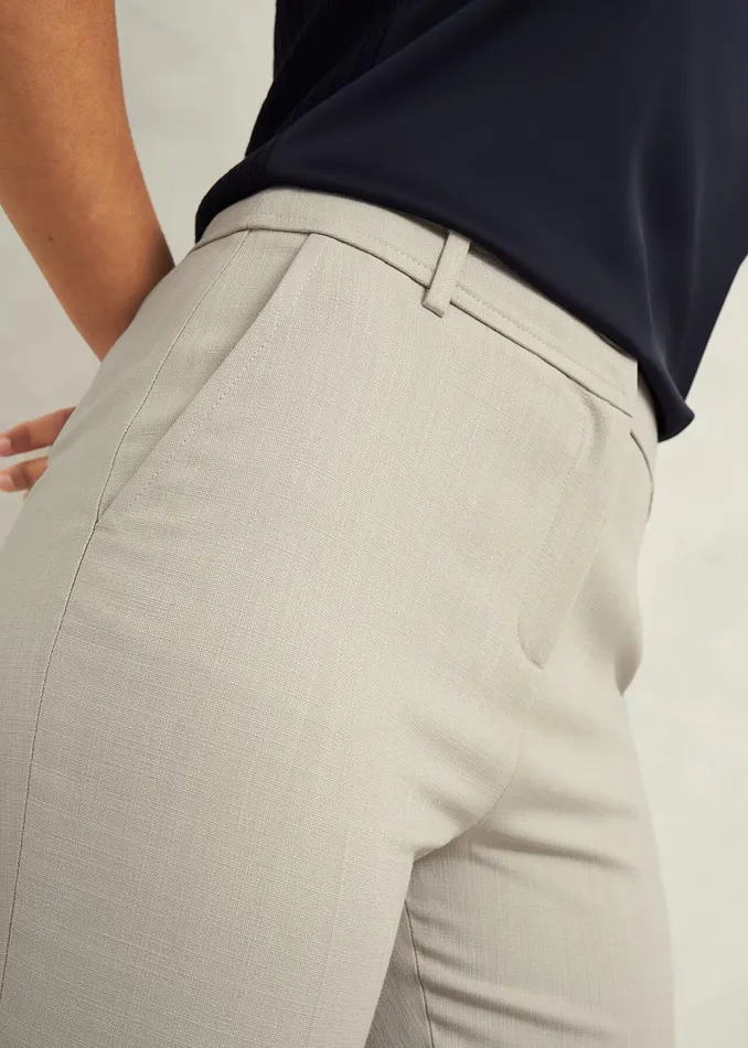 Women Trousers Hobbs Ellen Straight Trousers Buff Grey