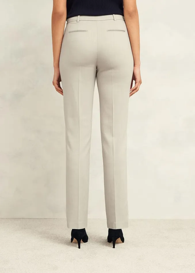 Women Trousers Hobbs Ellen Straight Trousers Buff Grey
