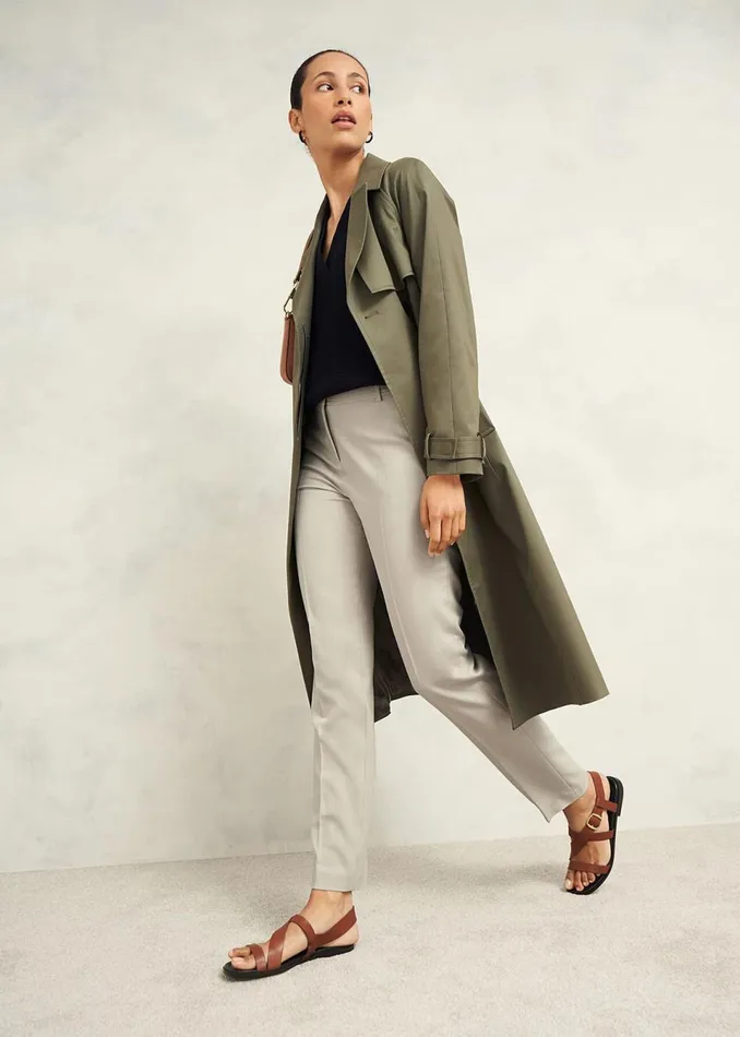 Women Trousers Hobbs Ellen Straight Trousers Buff Grey