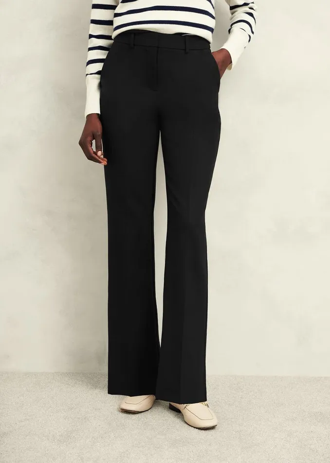 Women Trousers Hobbs Gerrie Straight Trousers Black