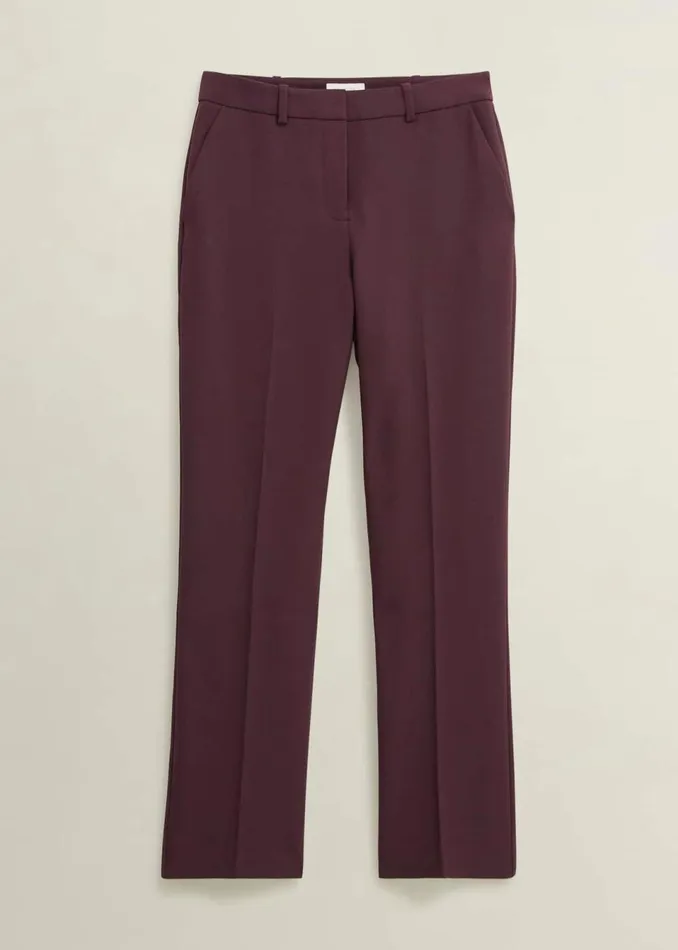 Women Trousers Hobbs Gerrie Straight Trousers Malbec Purple