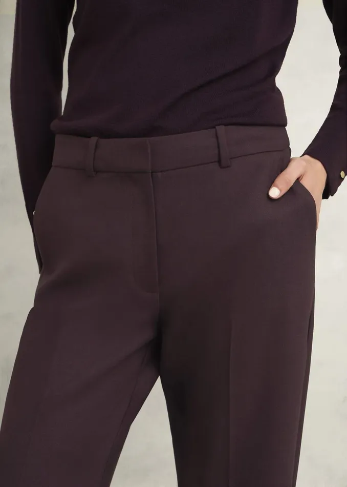 Women Trousers Hobbs Gerrie Straight Trousers Malbec Purple