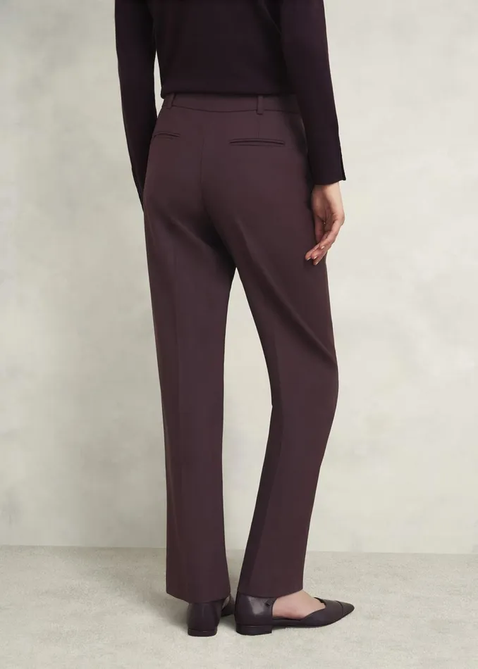 Women Trousers Hobbs Gerrie Straight Trousers Malbec Purple
