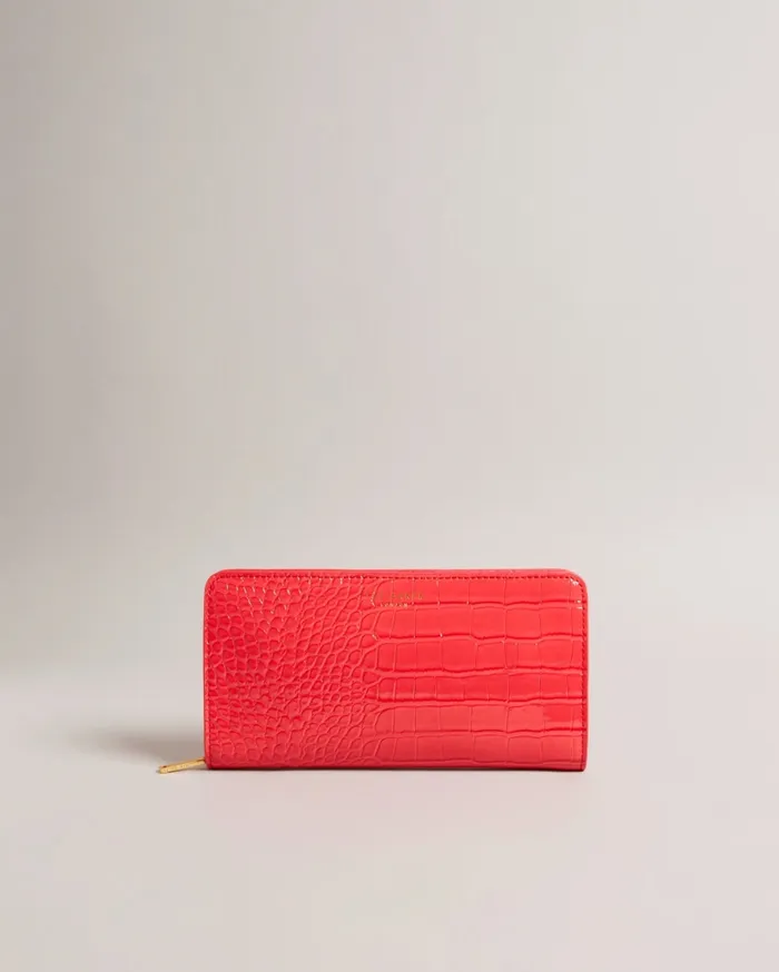 Women VALENNE 8211 Large Croc Effect Purse Coral Ted Baker Purses and Cardholders Women VALENNE 8211 Large Croc Effect Purse Coral Ted Baker Purses and Cardholders