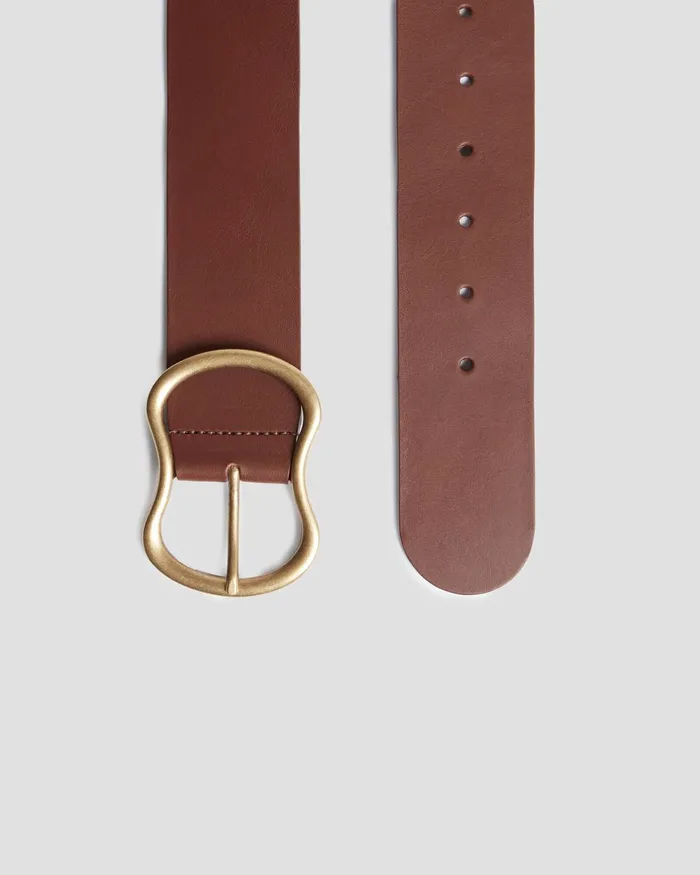 Women Wide Leather Belt Bitter Chocolate Comptoir Des Cotonniers