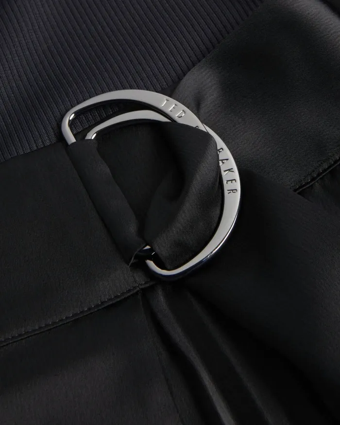 Women WIILOWW 8211 Racer Bodice Dress With Belted Satin Skirt Black Ted Baker Dresses Women WIILOWW 8211 Racer Bodice Dress With Belted Satin Skirt Black Ted Baker Dresses