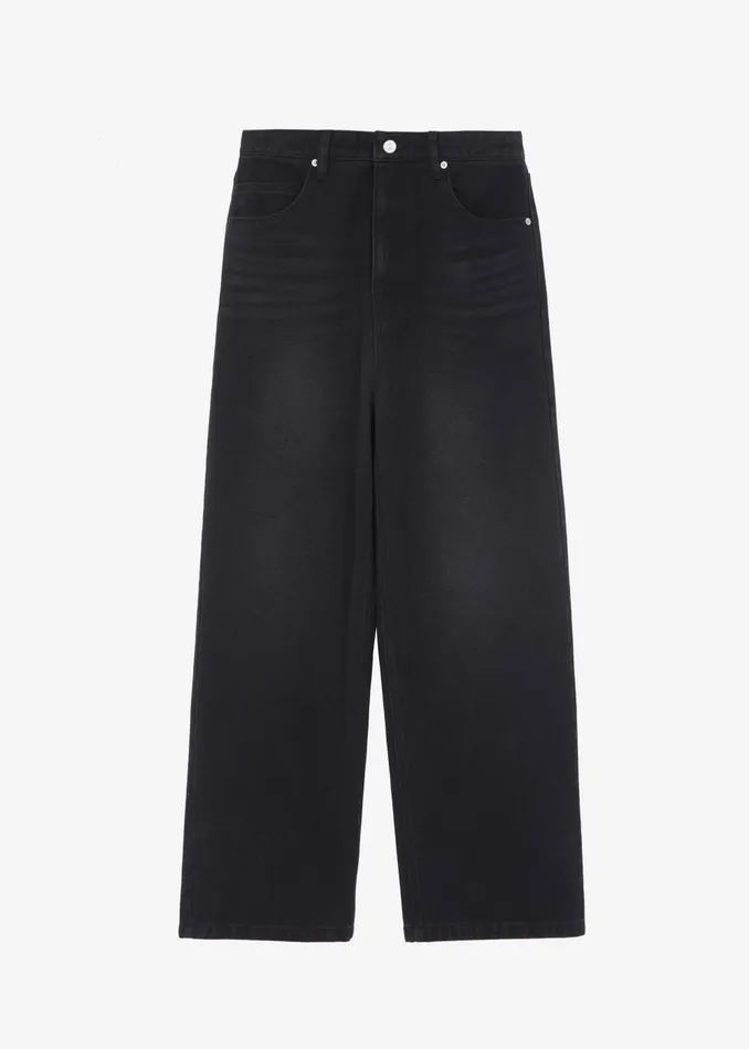 Women William Denim Pants 8211 Black Wash The Frankie Shop Bottoms
