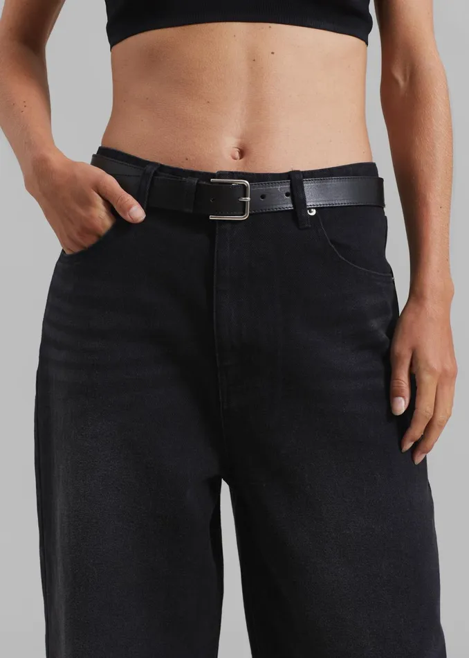 Women William Denim Pants 8211 Black Wash The Frankie Shop Bottoms