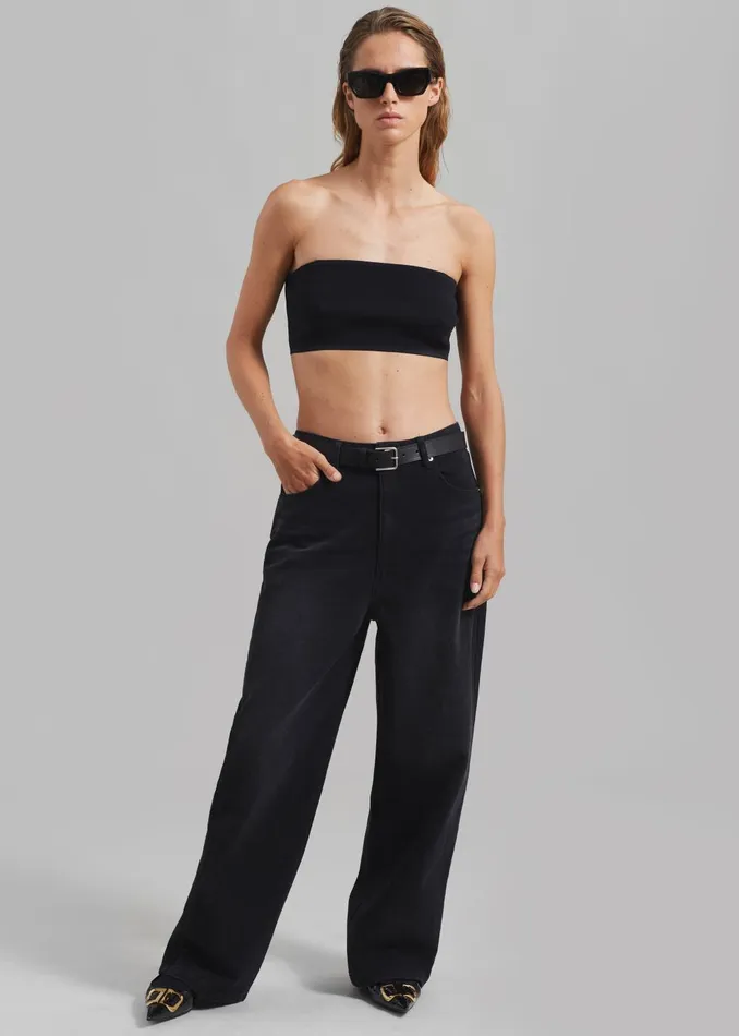 Women William Denim Pants 8211 Black Wash The Frankie Shop Bottoms