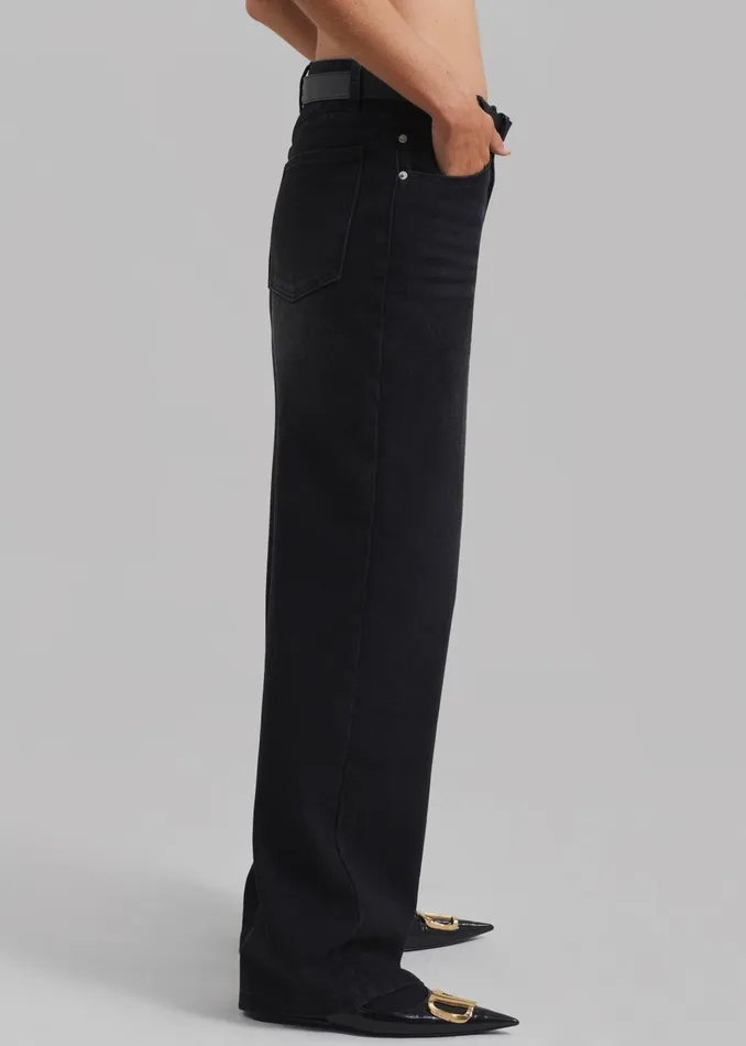 Women William Denim Pants 8211 Black Wash The Frankie Shop Bottoms