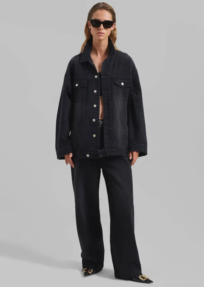 Women William Denim Pants 8211 Black Wash The Frankie Shop Bottoms