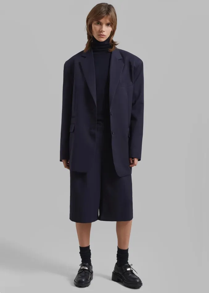 Women Wilma Blazer 8211 Navy The Frankie Shop Outerwear