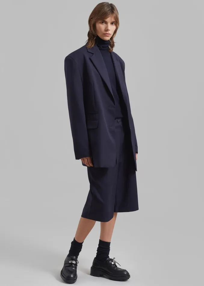 Women Wilma Blazer 8211 Navy The Frankie Shop Outerwear