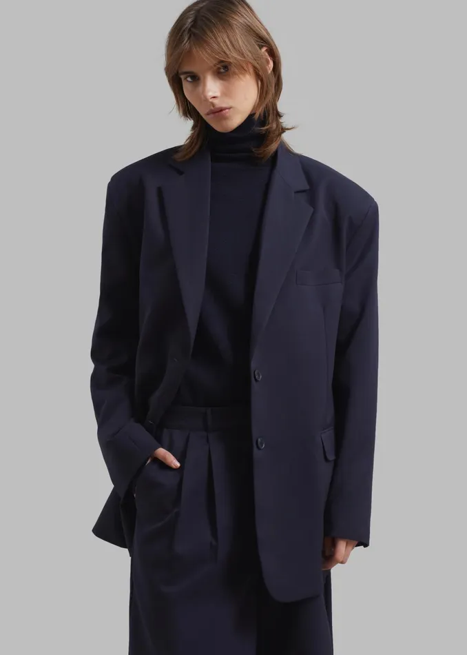 Women Wilma Blazer 8211 Navy The Frankie Shop Outerwear