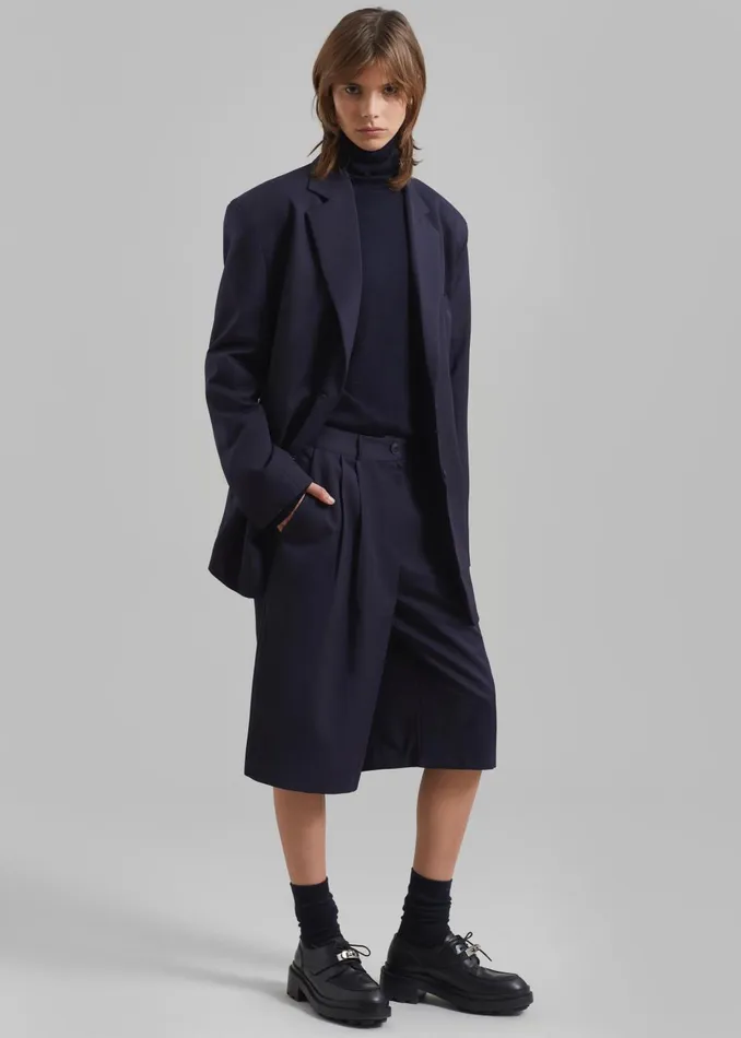 Women Wilma Blazer 8211 Navy The Frankie Shop Outerwear