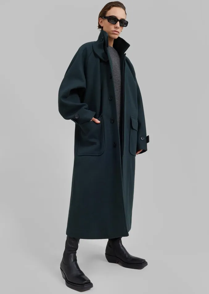 Women Winifred Coat 8211 Deep Teal The Frankie Shop Outerwear