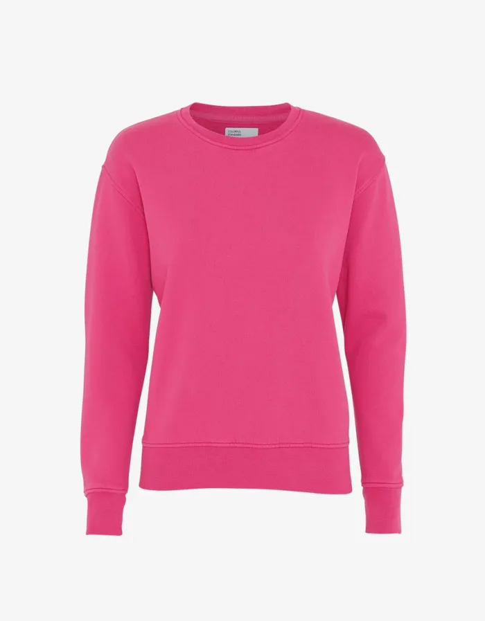 Women Women Classic Organic Crew Bubblegum Pink Colorful Standard Crewneck Sweatshirts